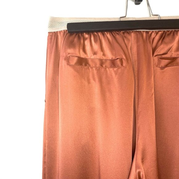 Anthropologie Eloise Silk Peach Pink Pull On Pants - Picture 11 of 13